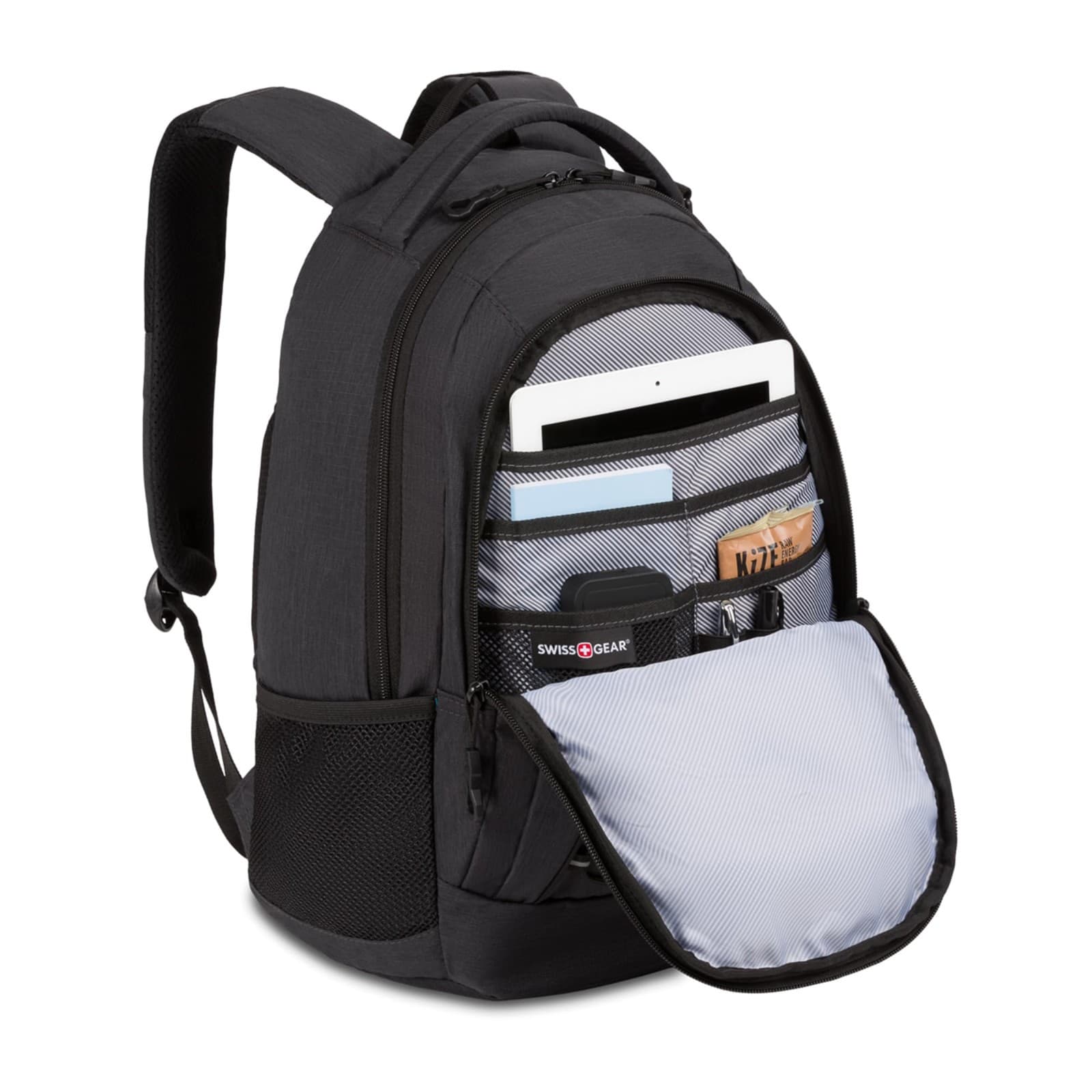 SwissGear 1186 Bungee Backpack, Grey (Laptop Version), 17.75 inch - Thumbnail 4