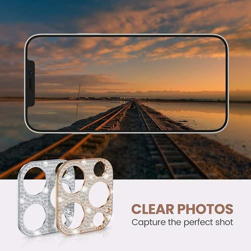 3 PK Camera Screen Protector Bling Glitter Diamond For iPhone 13 12 11 Pro Max - Thumbnail 3