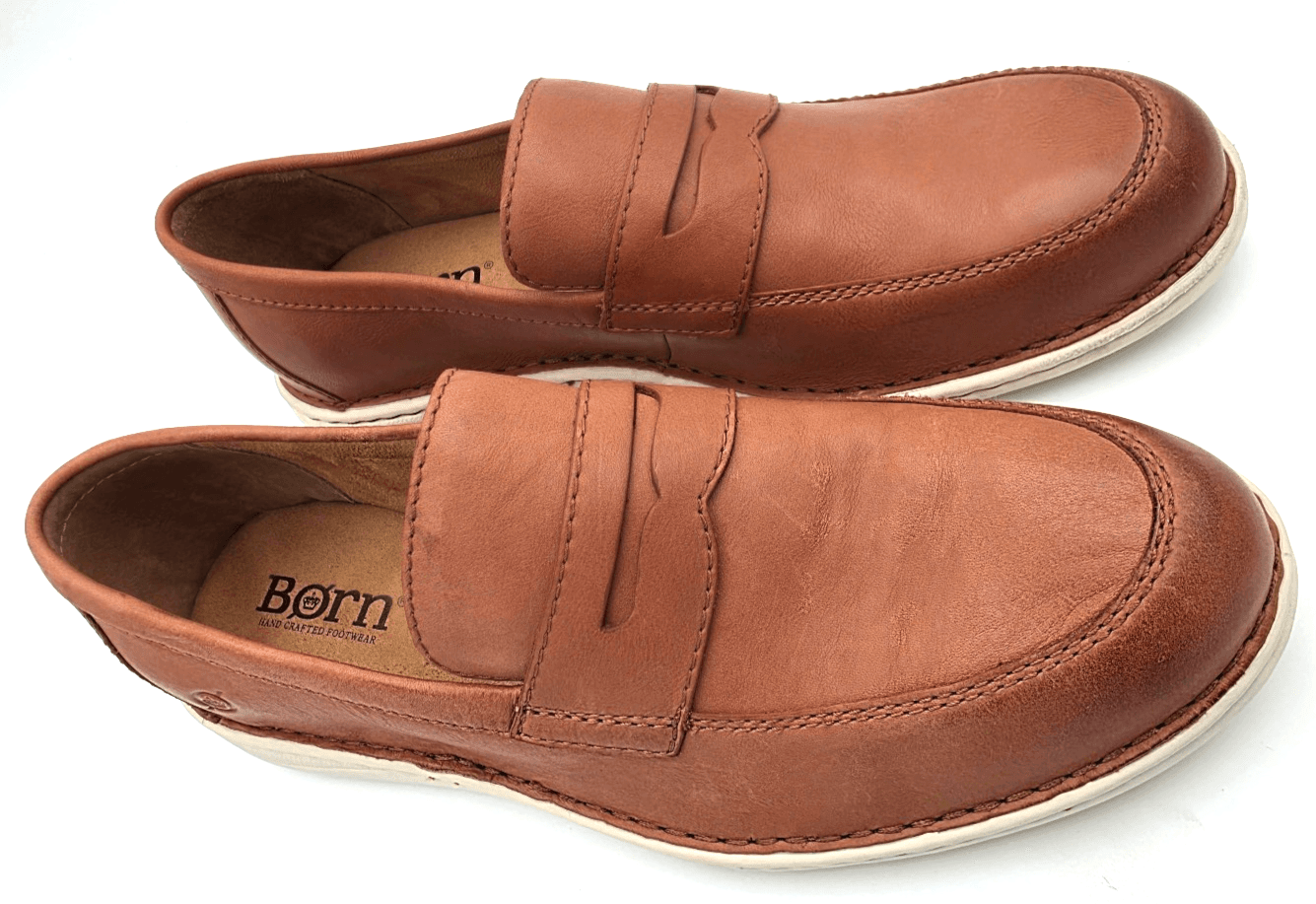 Born Taylor Men's Shoes Size 11.5 M Full Grain Leather Brown Cognac - Thumbnail 6