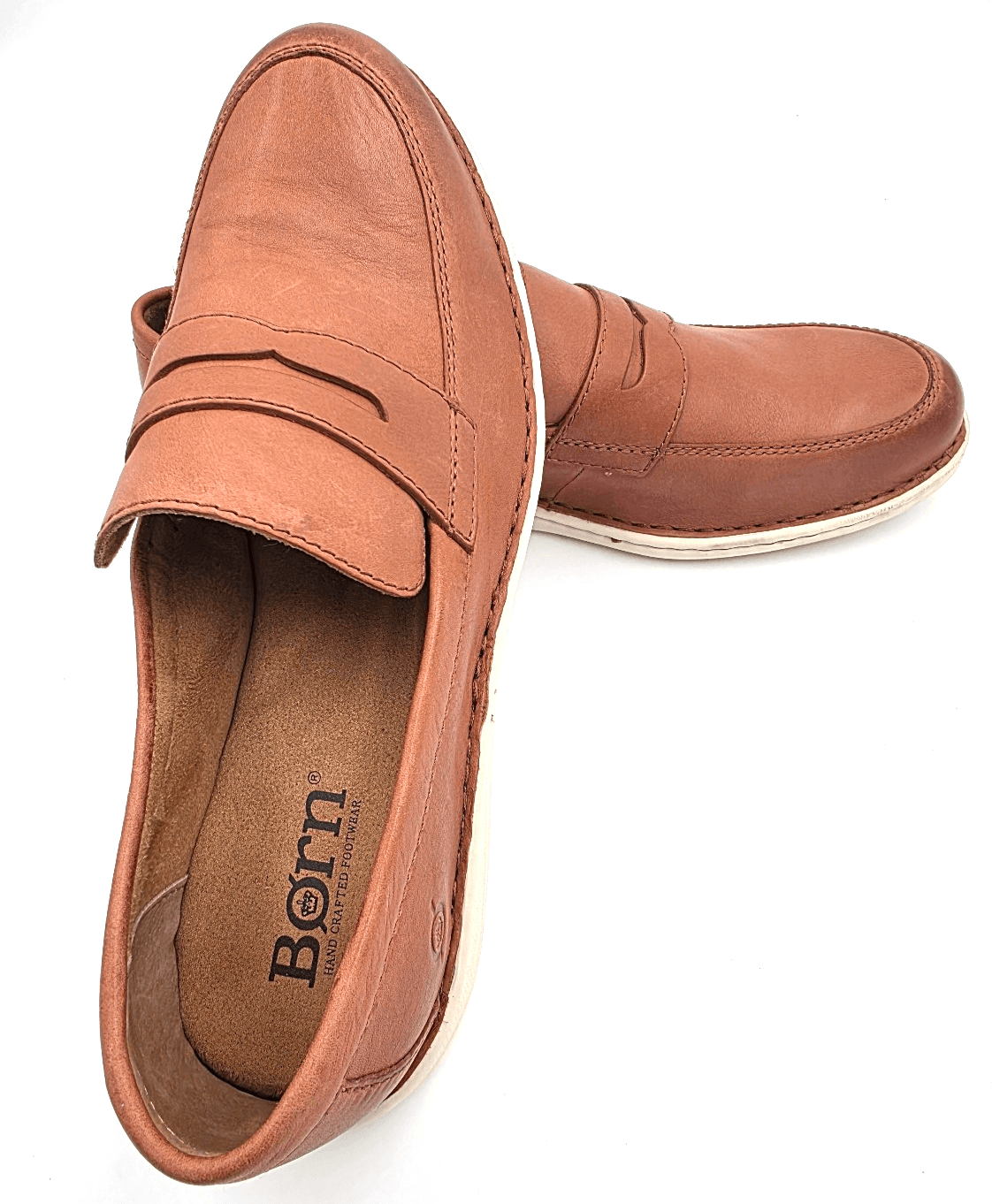 Born Taylor Men's Shoes Size 11.5 M Full Grain Leather Brown Cognac - Thumbnail 4