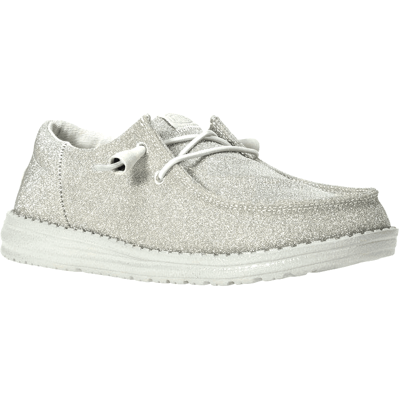 Hey Dude Wendy Silver Sparkle Shoes Women's 8 Charcoal Slip On Casual Sneakers - Thumbnail 3