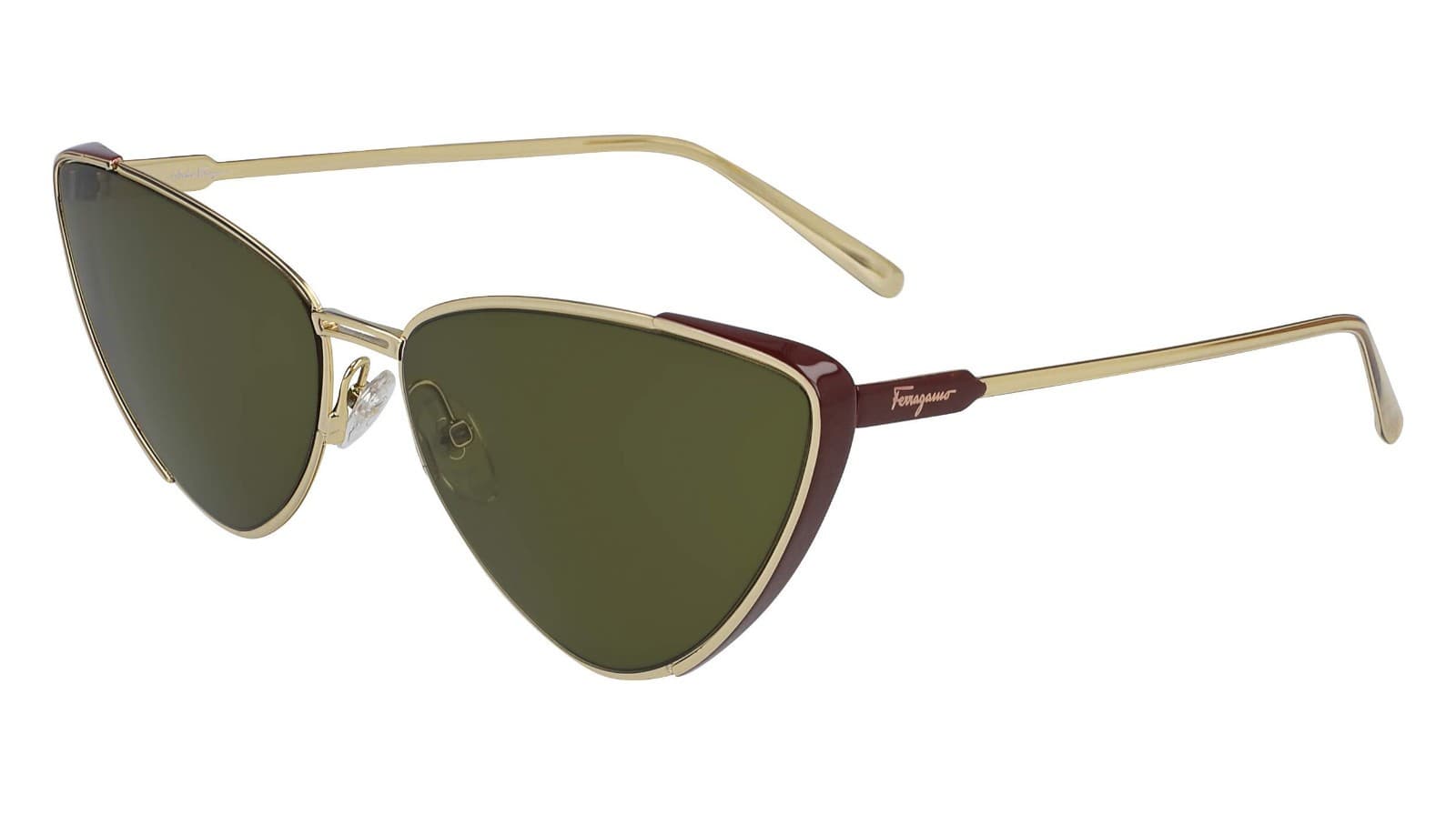 Ferragamo Sunglasses SF206S 744 Gold green Authentic Woman 63-16-145 - Image 1