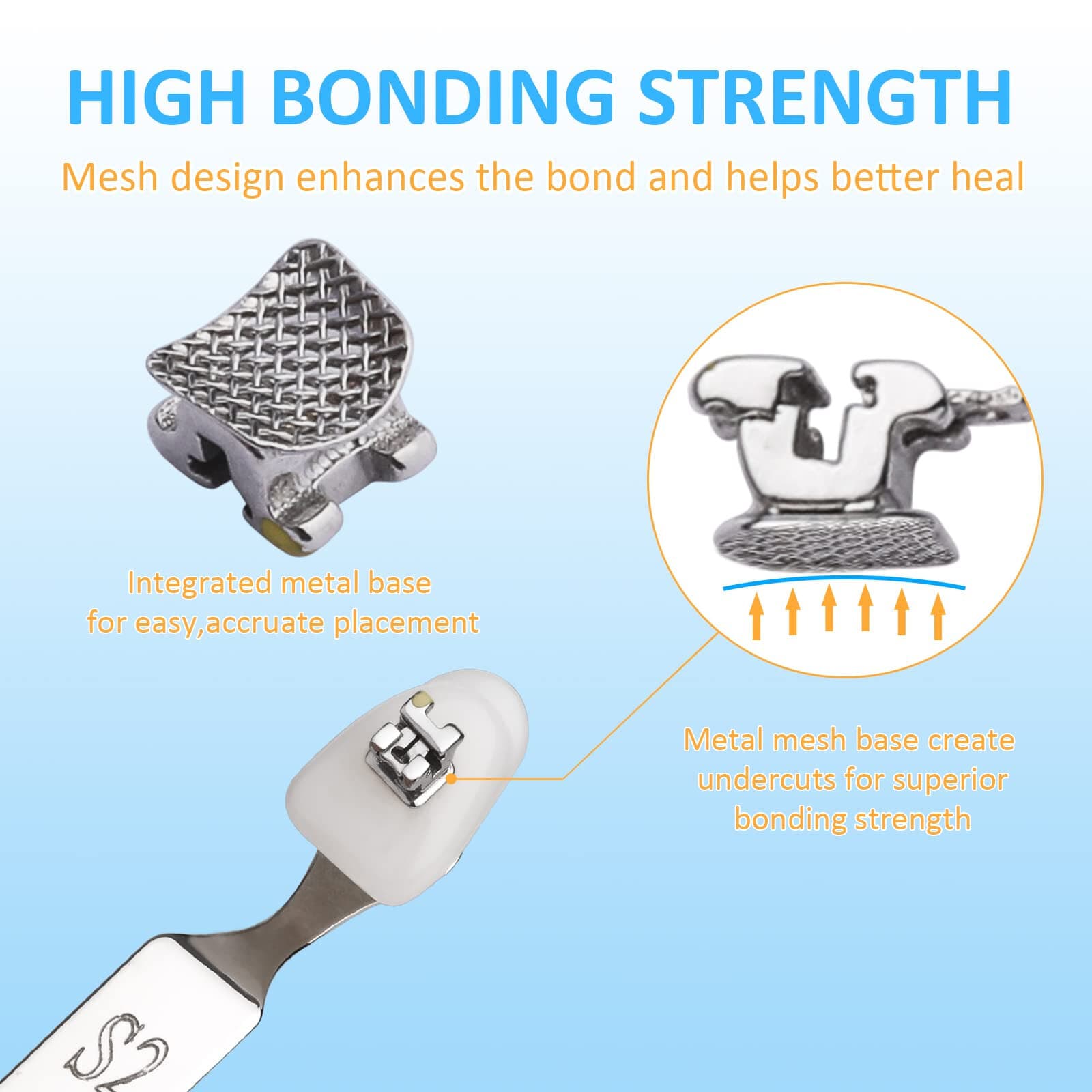 Orthodontic Self-Ligating Metal Bracket 0.022 MBT 345 with Hooks(20 Brackets) - Thumbnail 5