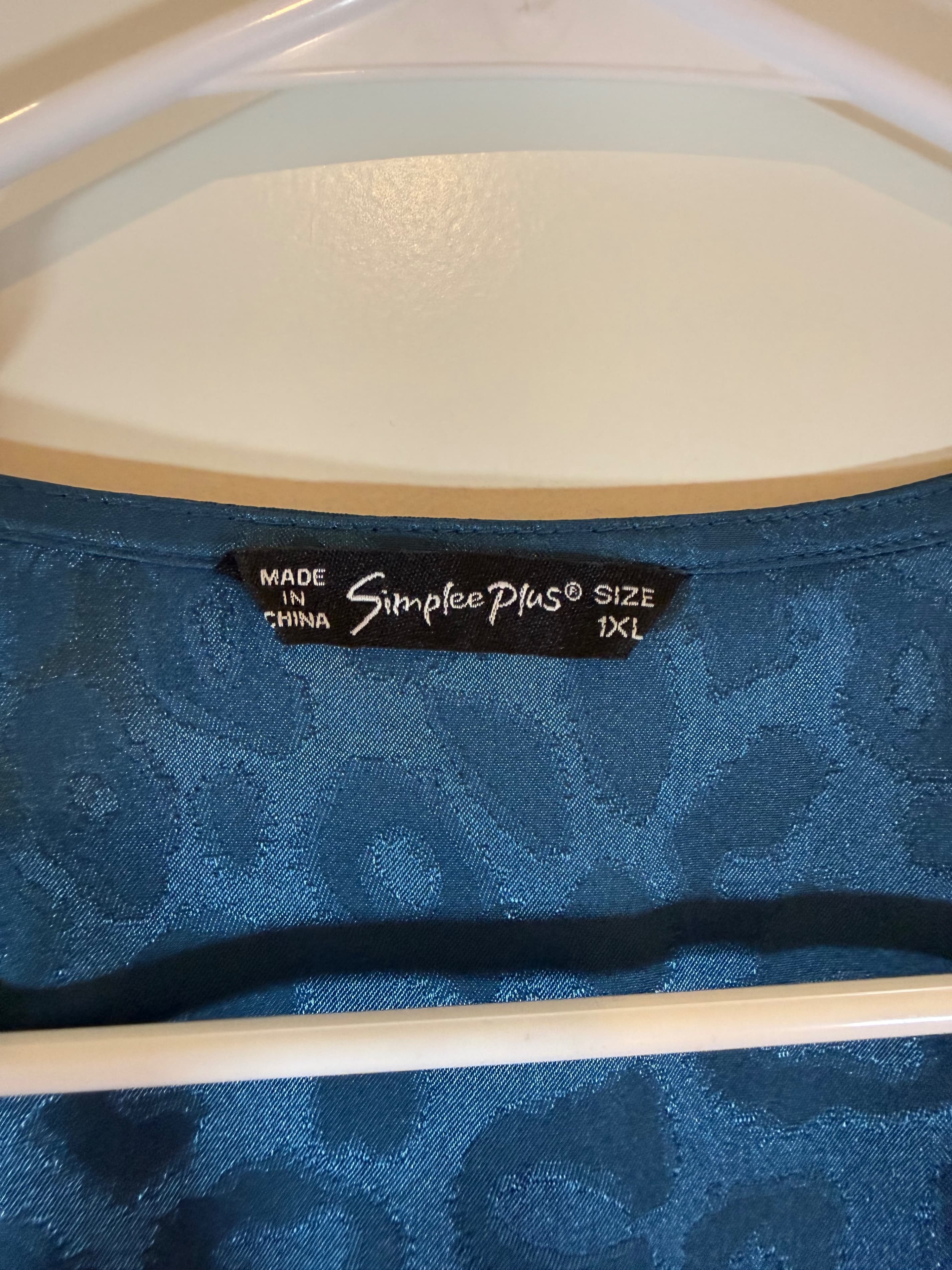 Simplee Plus Blue Leopard Print Dress Size 1XL - Thumbnail 2