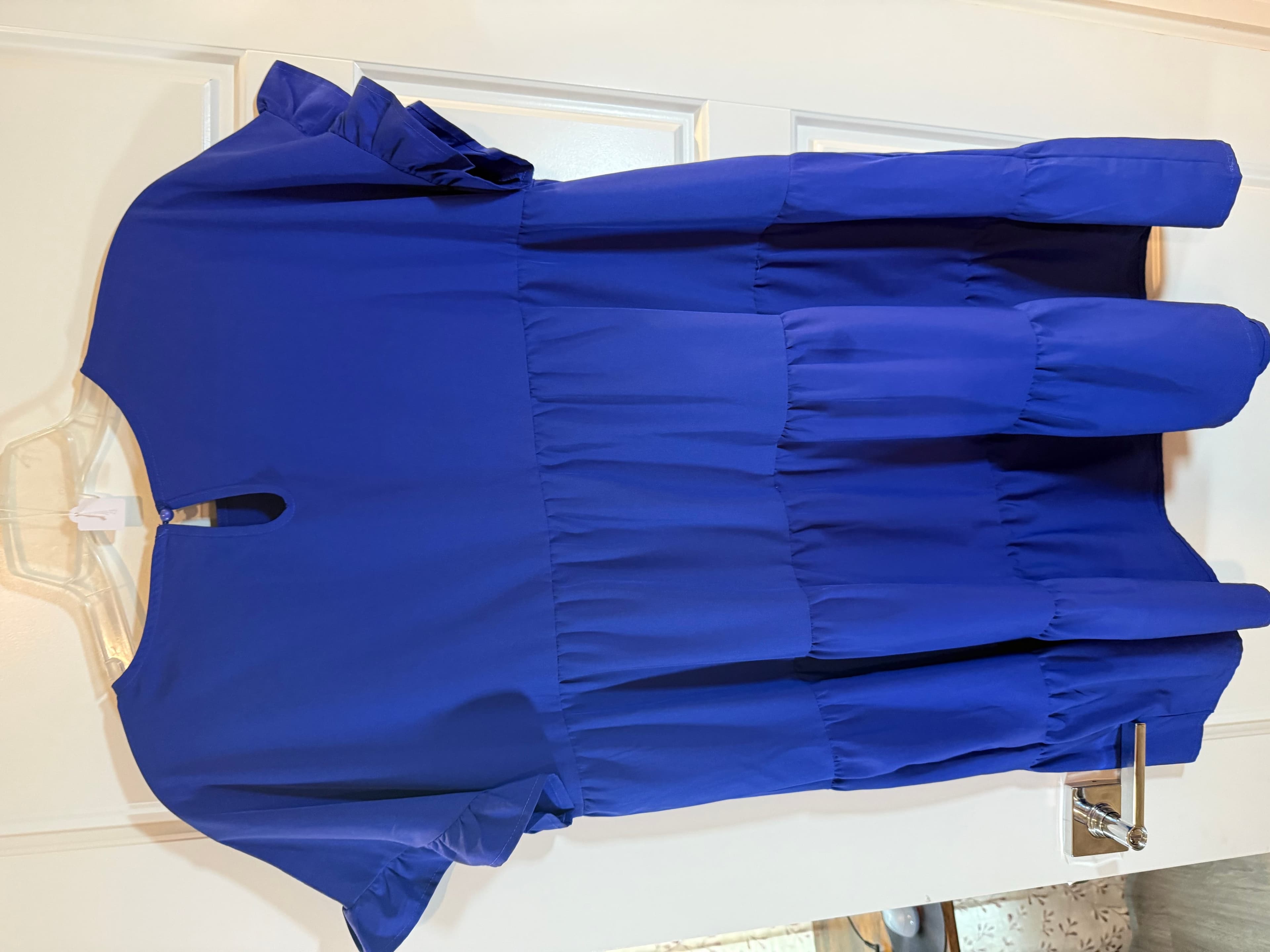 SHEIN Blue Tiered Ruffle Dress with Short Sleeves - Image 1