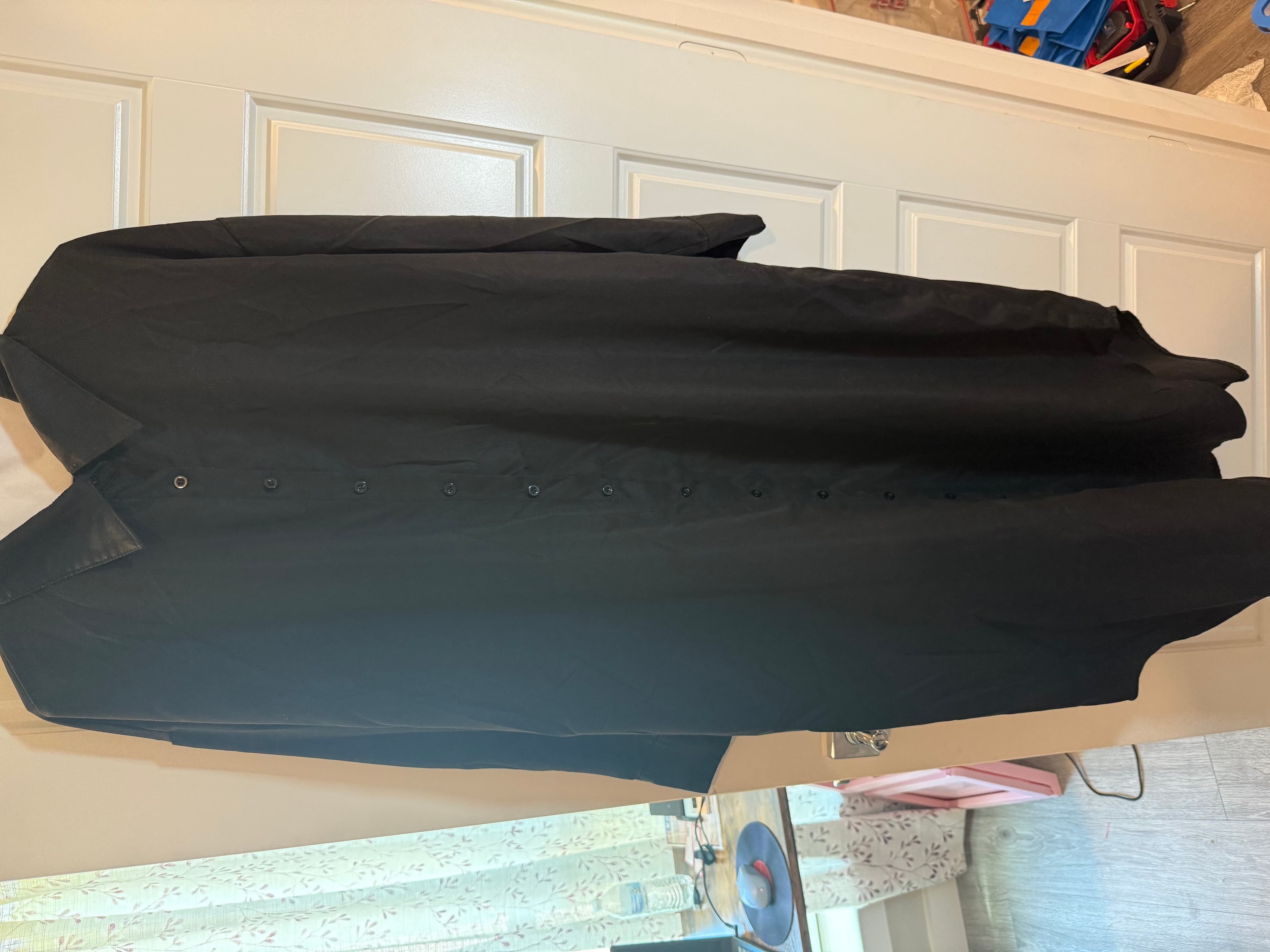 SHEIN Black Long Button-Up Dress - Thumbnail 2