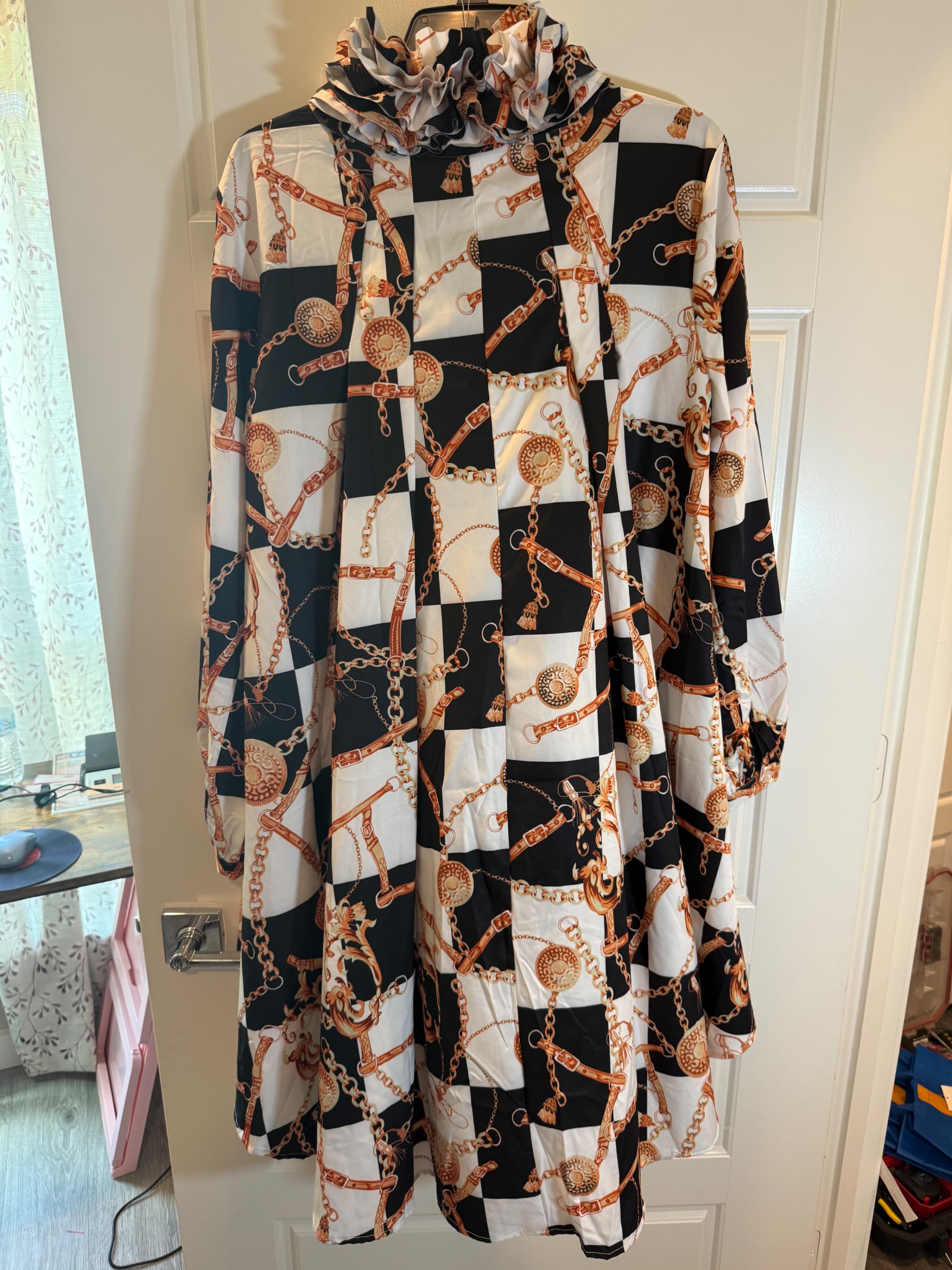 WoWo Fashion Chain Print Dress Size M - Image 1