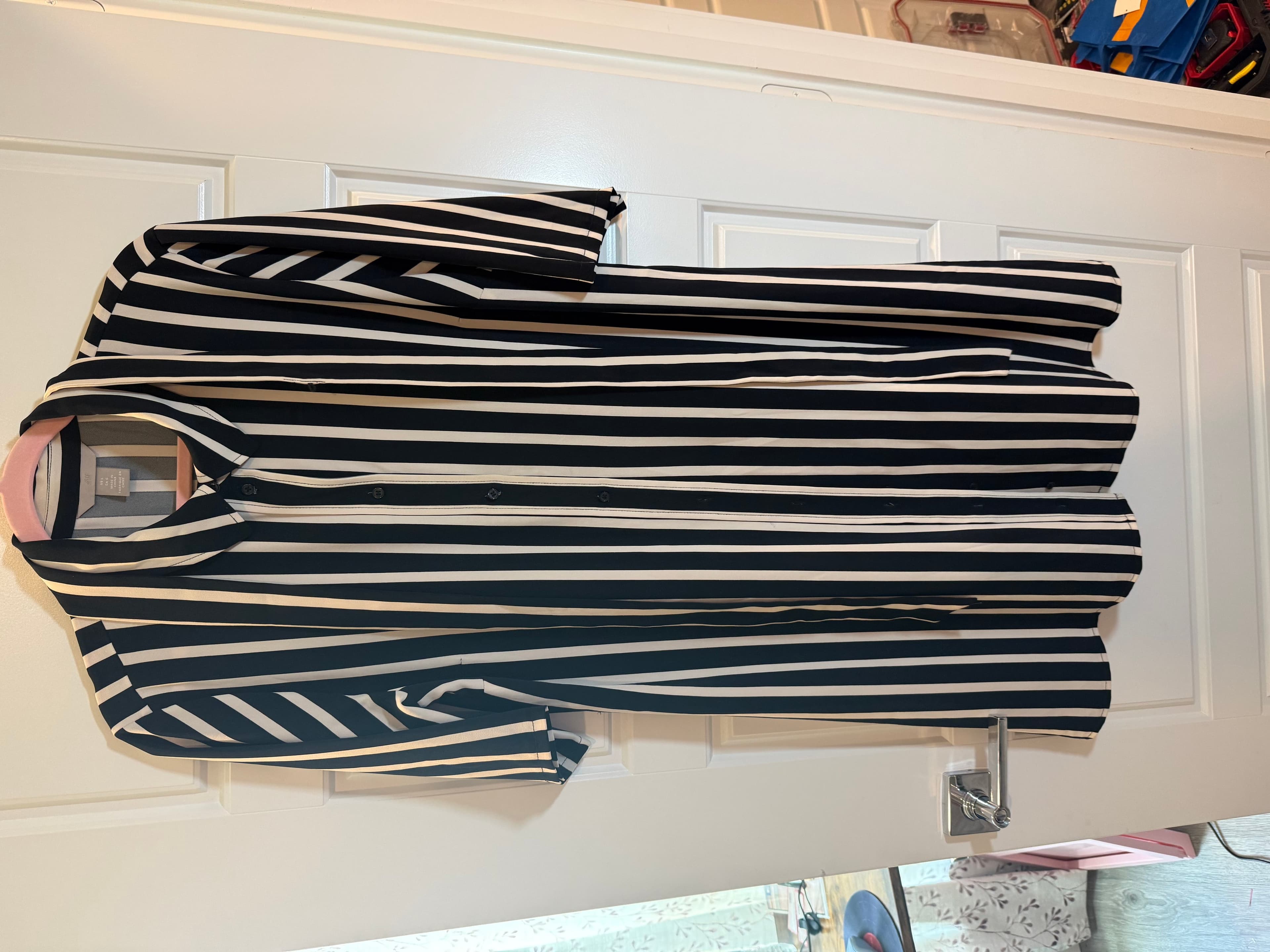 H&M Black and White Striped Dress Size US 8 - Thumbnail 3