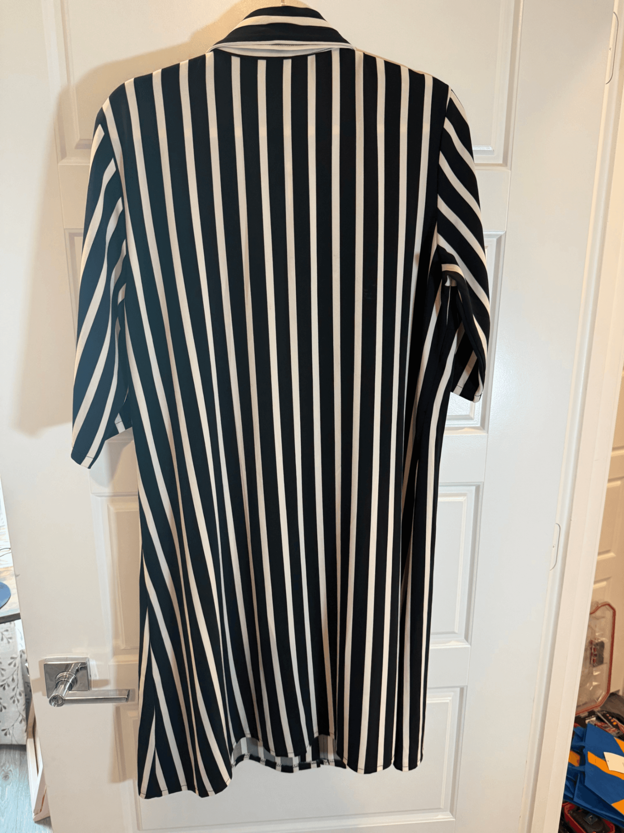 H&M Black and White Striped Dress Size US 8 - Image 1