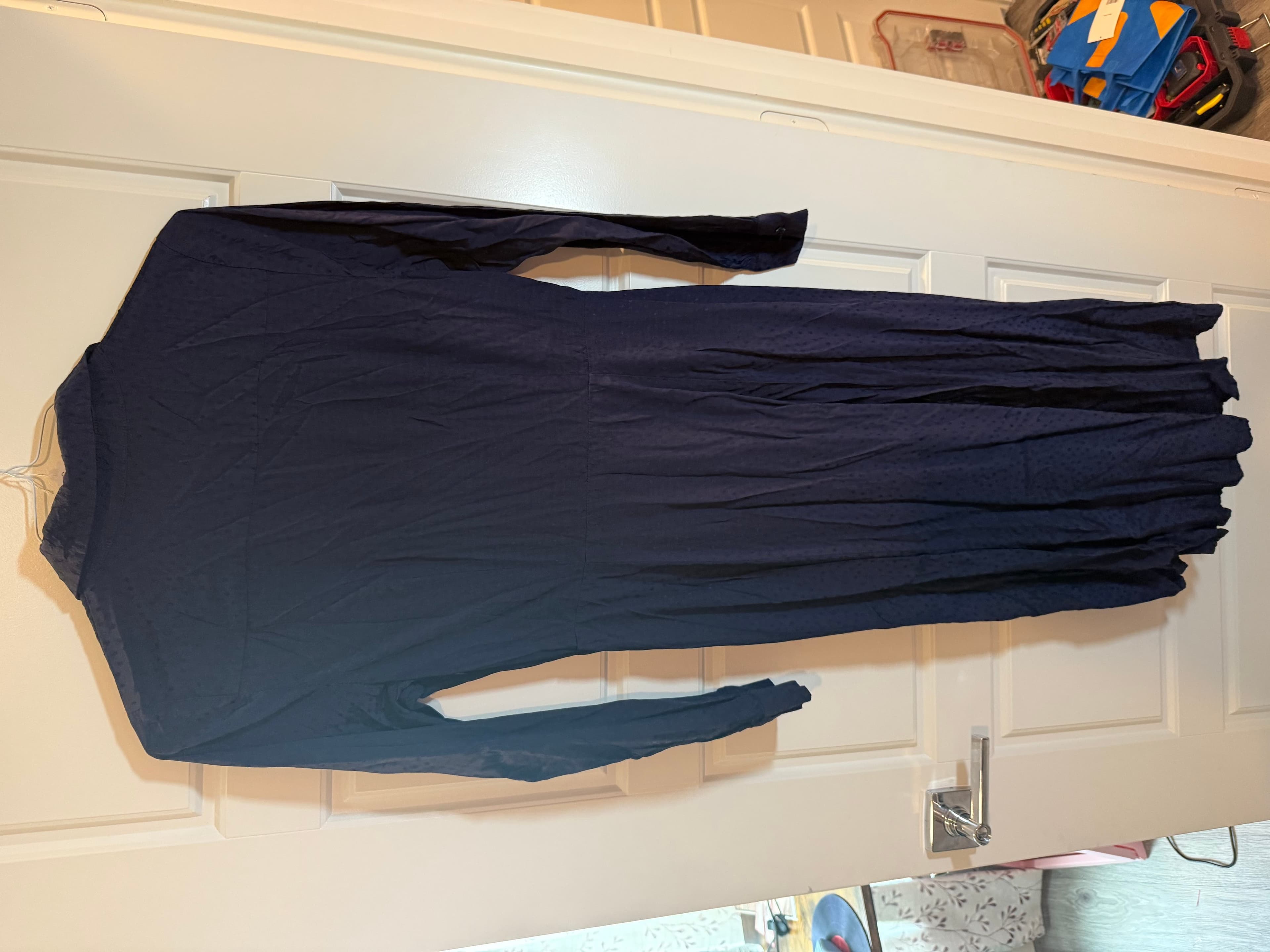 Charter Club Navy Long Sleeve Dress Size M - Thumbnail 2