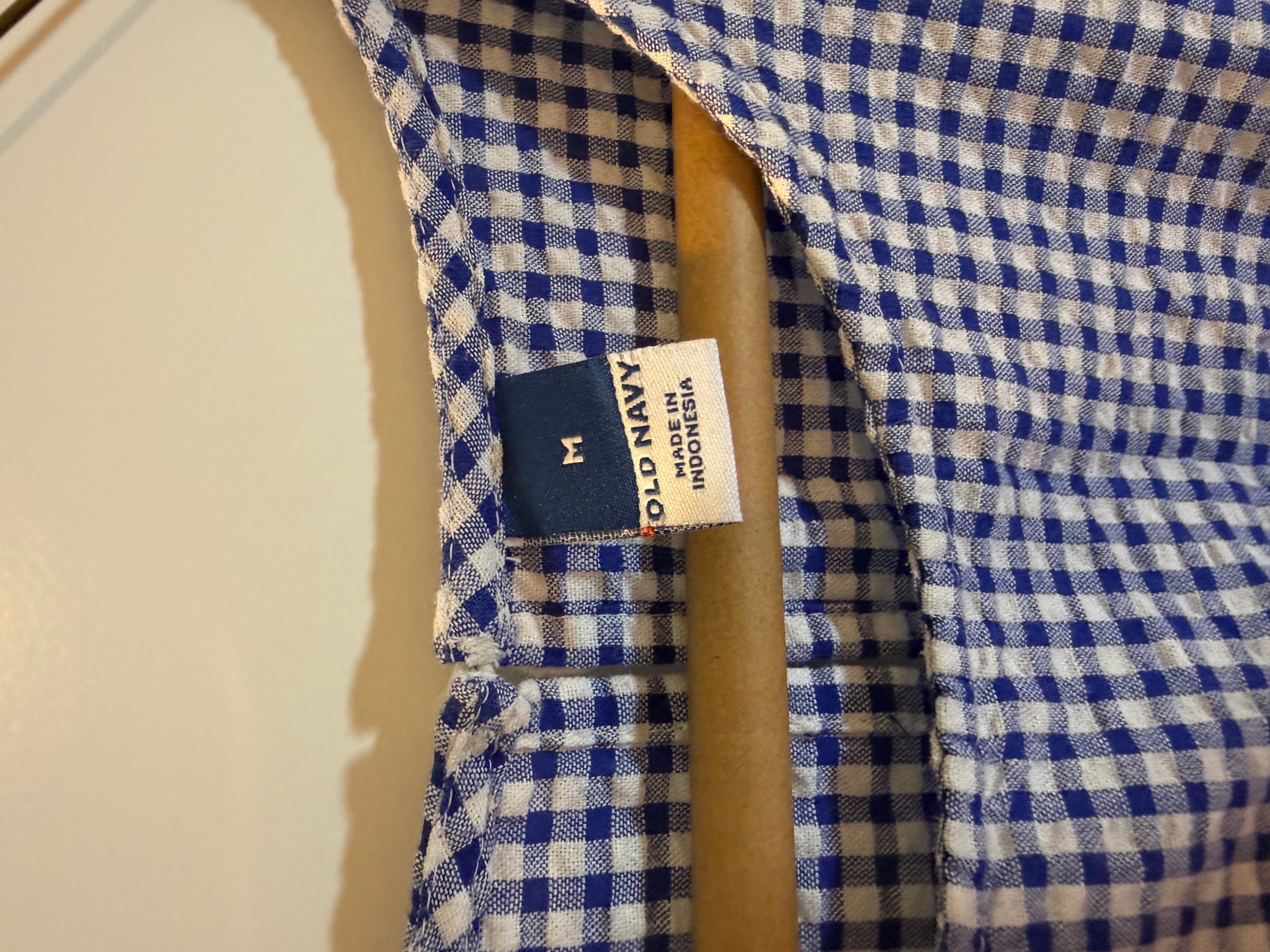 Old Navy Blue Gingham Midi Dress Size M - Thumbnail 2