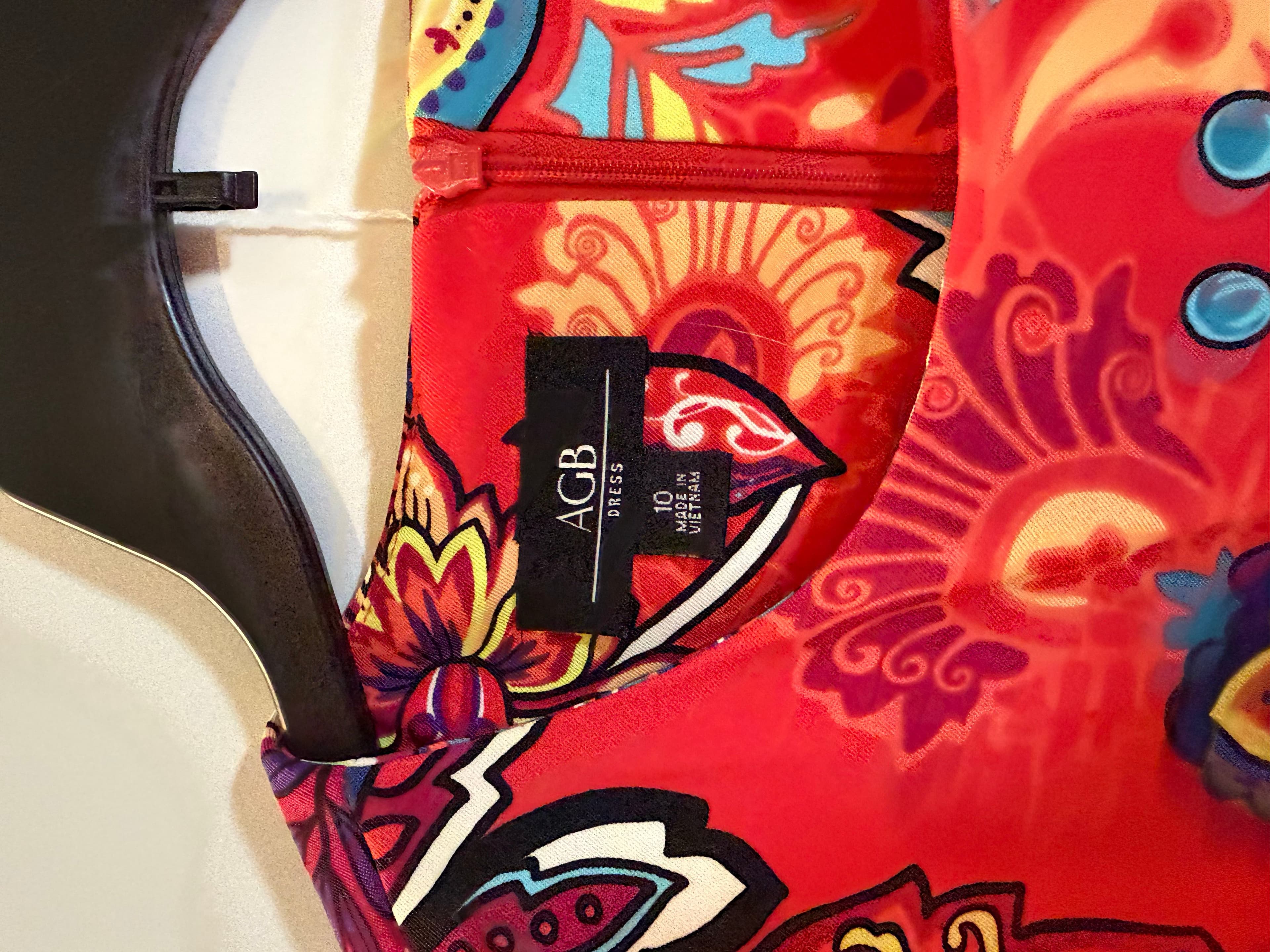 AGB Women's Floral Sleeveless Dress Size 10 - Thumbnail 2