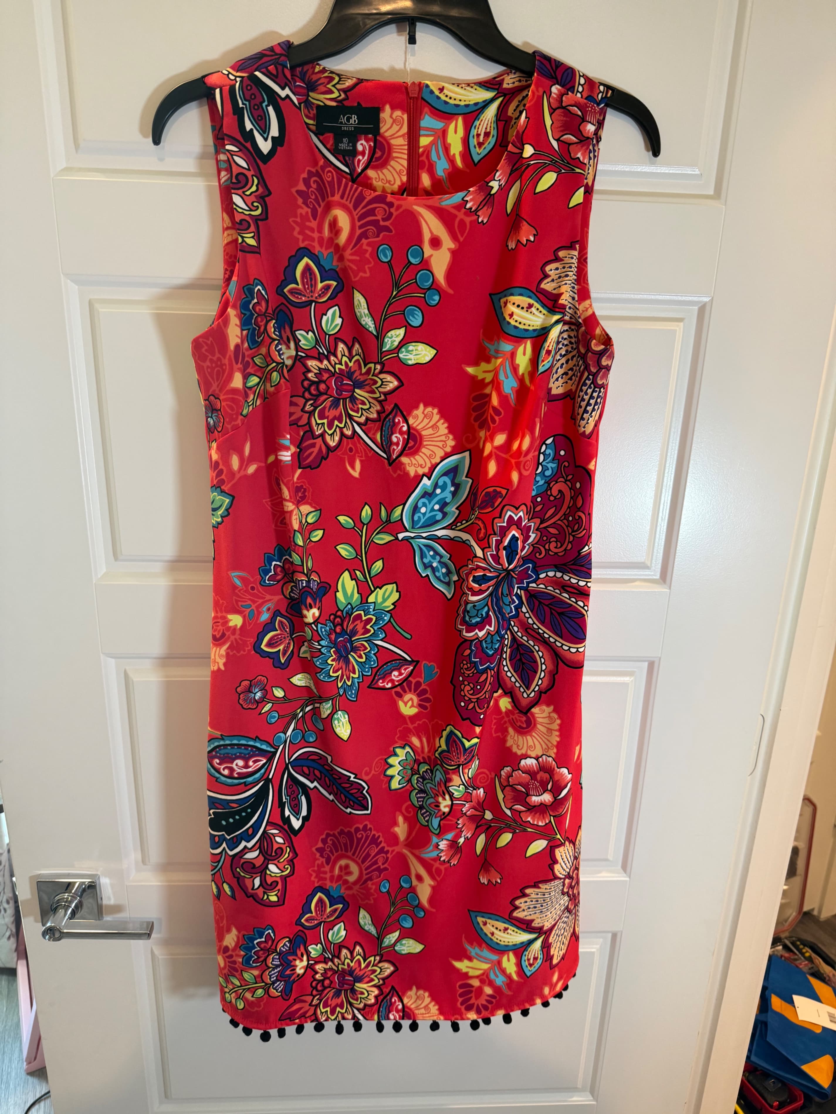 AGB Women's Floral Sleeveless Dress Size 10 - Thumbnail 3