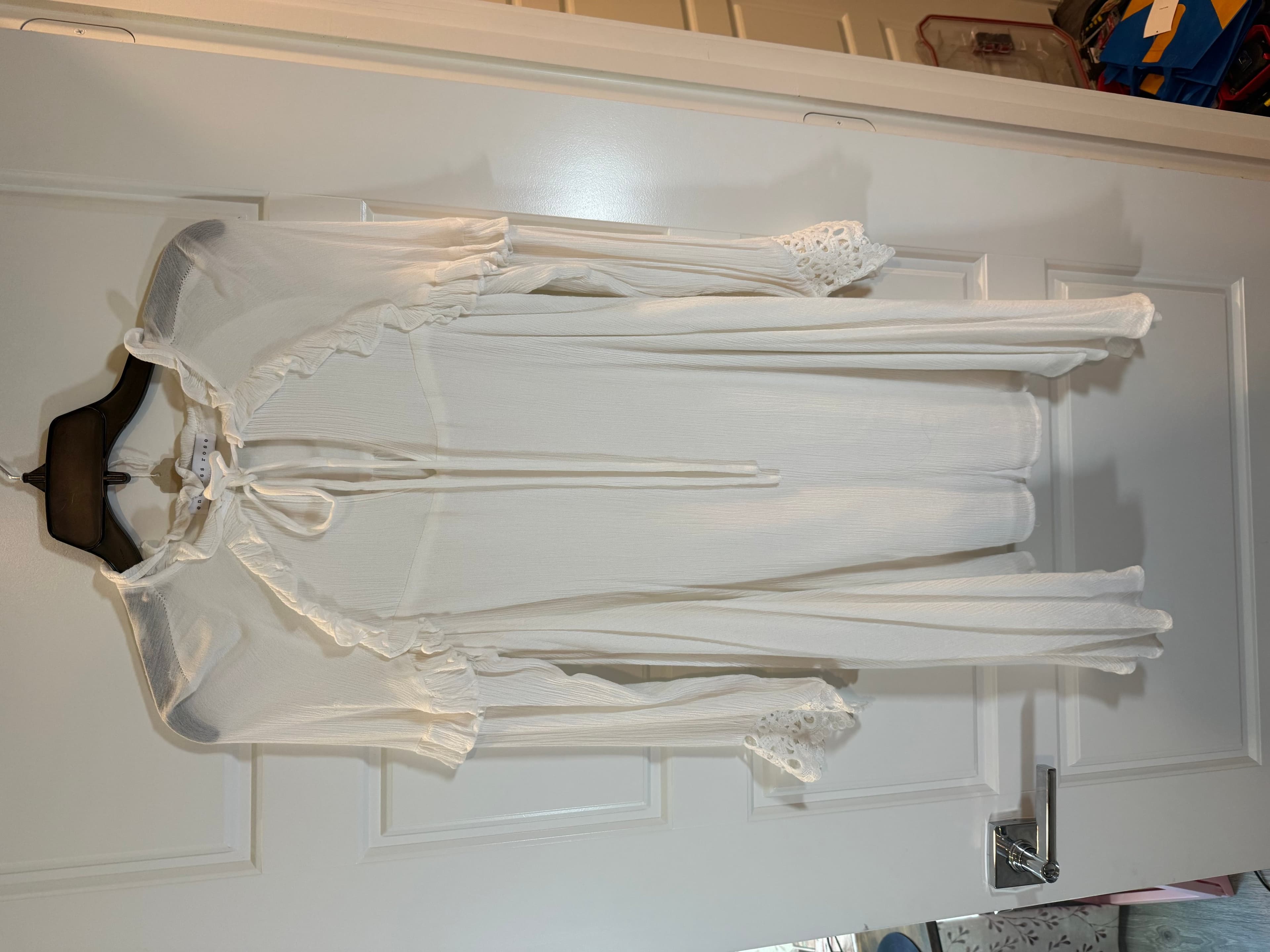 Endless Rose White Long Sleeve Dress Size M - Thumbnail 3