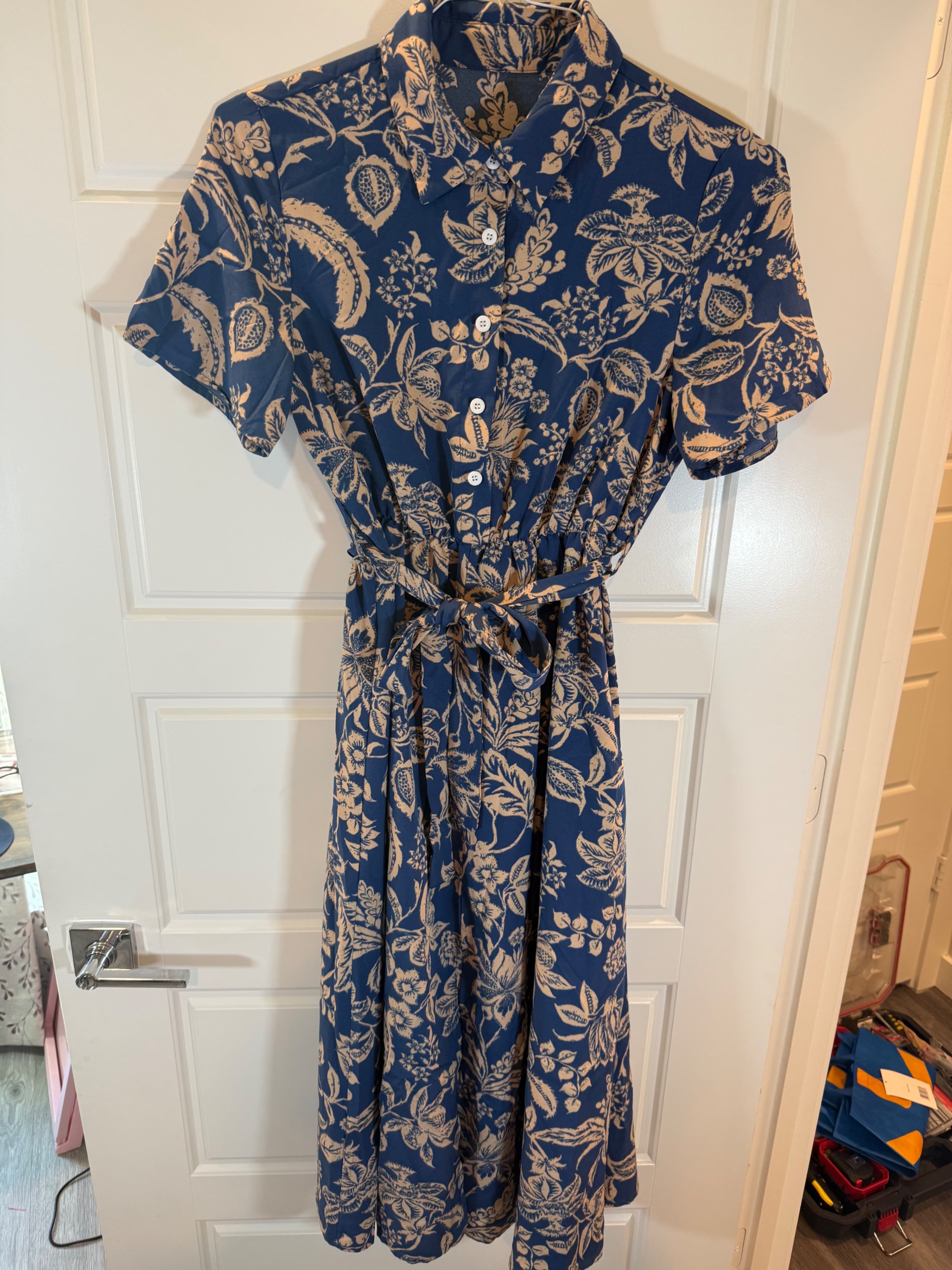 SHEIN Floral Print Midi Dress Size M - Thumbnail 3