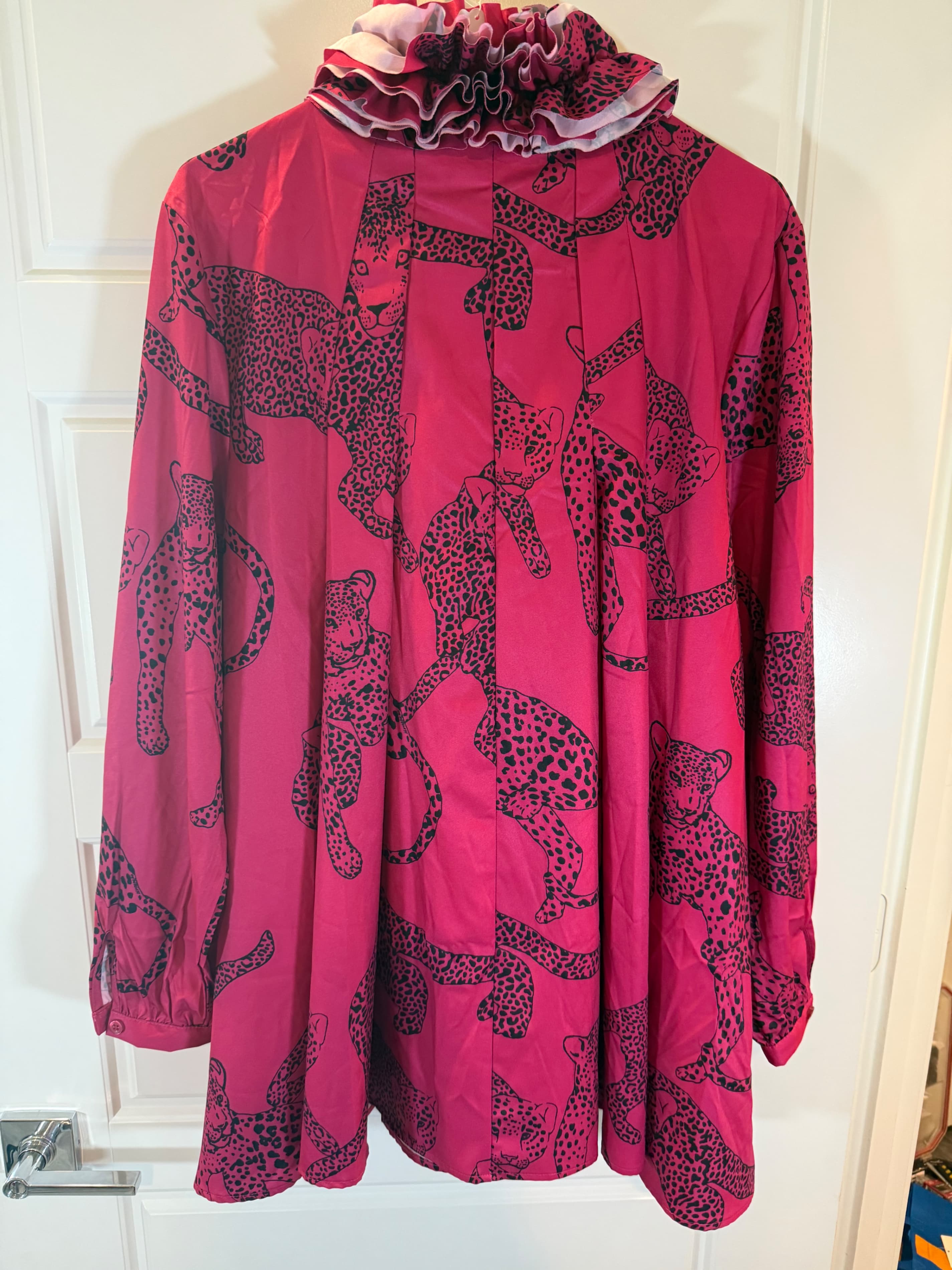 WOWO Fashion Pink Leopard Print Dress Size M - Image 1