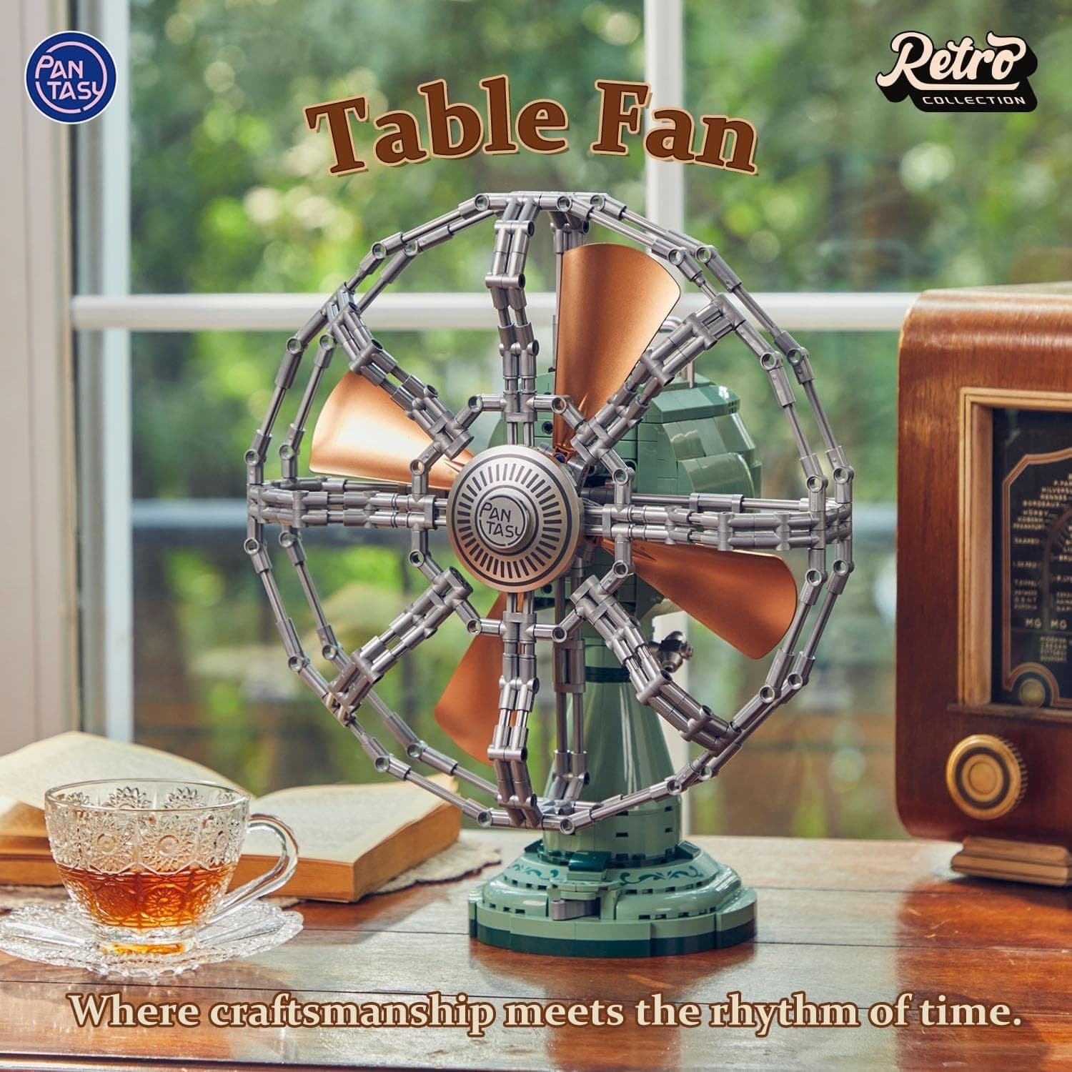 PANTASY Retro Building Set, Vintage Desk Fan Building Set, Motorized Oscillating - Thumbnail 2