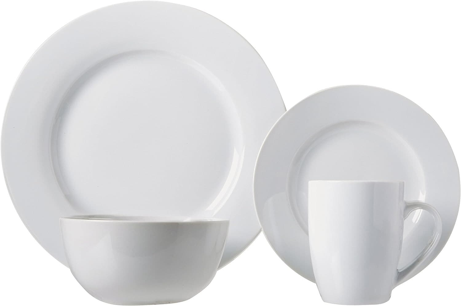 Basics 16-Piece Porcelain Dinnerware Set, Microwave and Dishwasher Safe, Service - Thumbnail 7