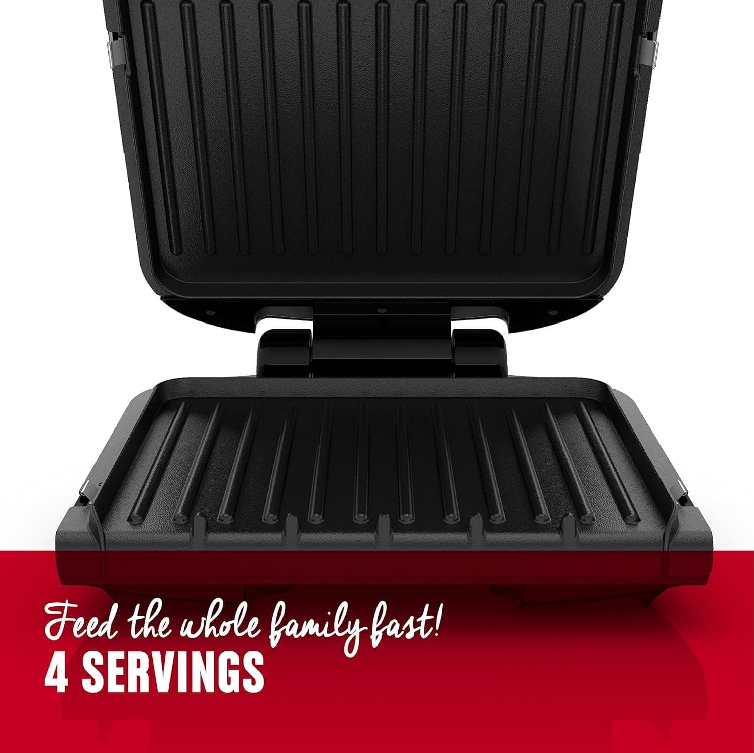 George Foreman 4-Serving Removable Plate Electric Grill and Panini Press, George - Thumbnail 5