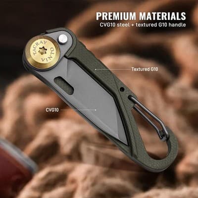 TACRAY Vinto 5-in-1 Mini Utility Keychain Knife – Ultra-Light Compact Multitool - Thumbnail 4