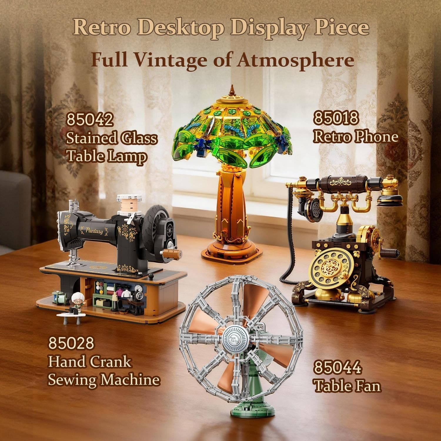PANTASY Retro Building Set, Vintage Desk Fan Building Set, Motorized Oscillating - Thumbnail 8