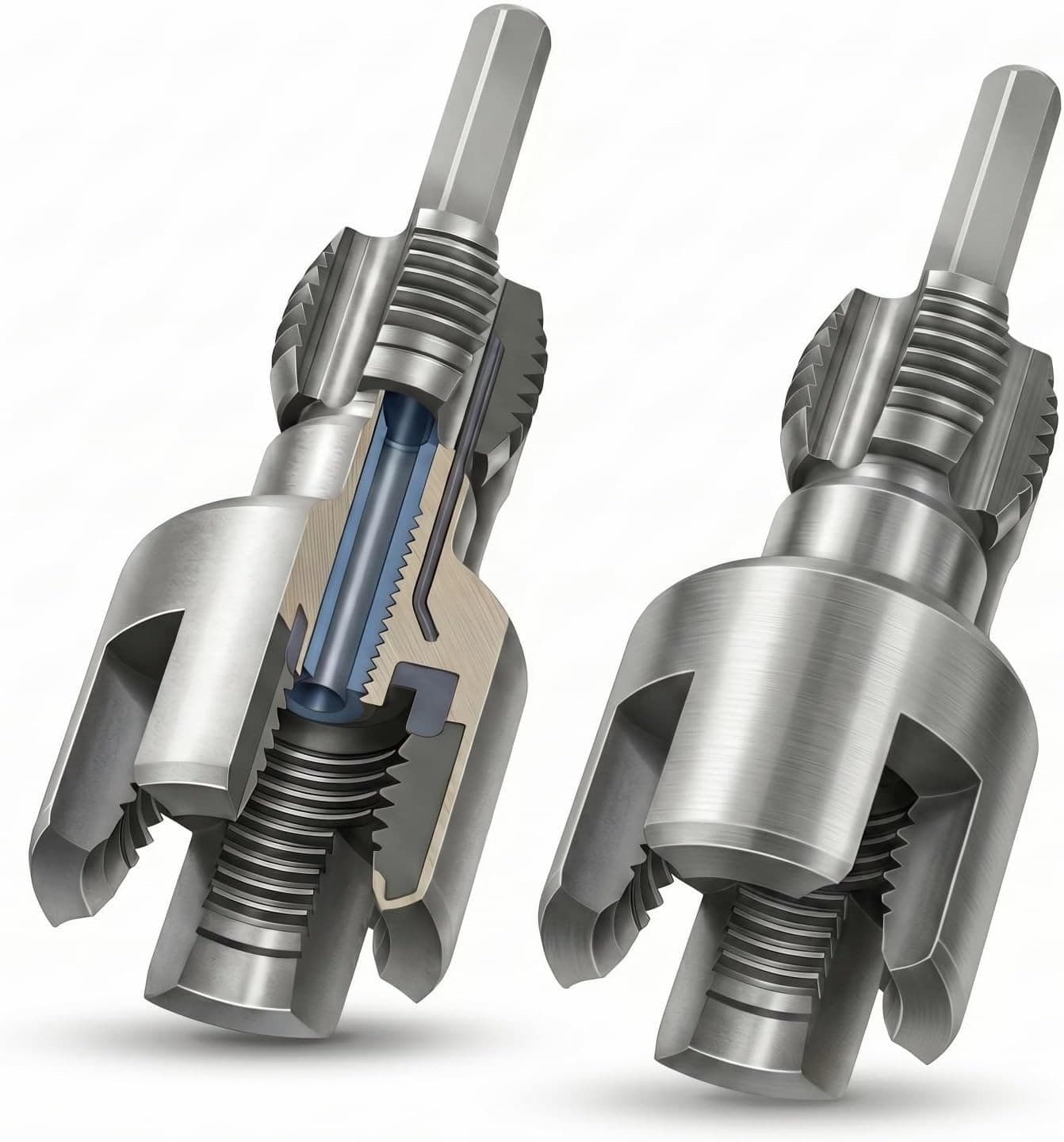 Integrated Pipe Threading Tool, 1/2“ And 3/4” Drill Compatible Dual-Function Pvc - Image 1