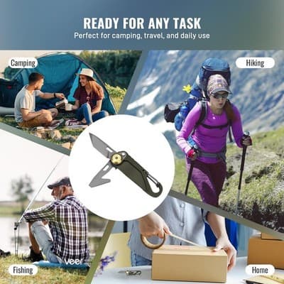 TACRAY Vinto 5-in-1 Mini Utility Keychain Knife – Ultra-Light Compact Multitool - Thumbnail 8