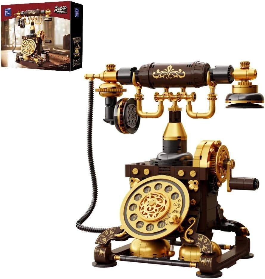 PANTASY Retro Phone Building Blocks Set for Adults, Vintage DIY Telephone Model - Image 1