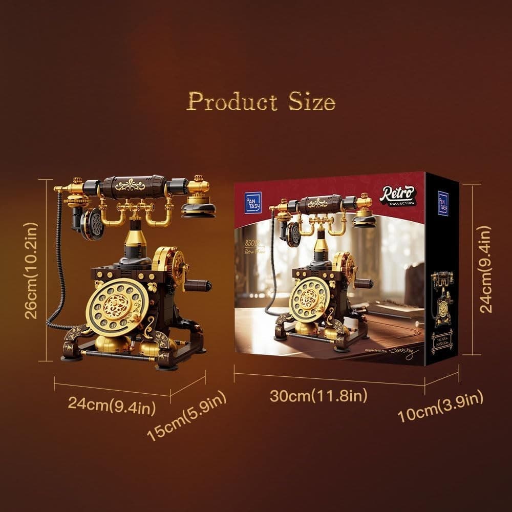 PANTASY Retro Phone Building Blocks Set for Adults, Vintage DIY Telephone Model - Thumbnail 2