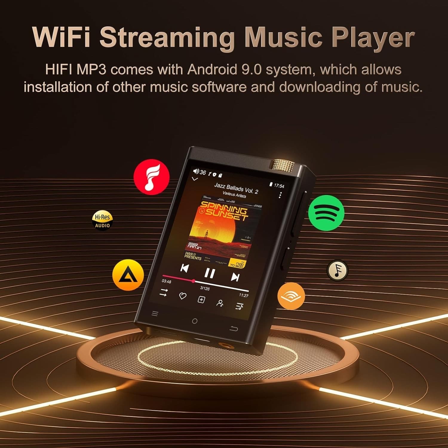 HiFi MP3 Player with Bluetooth and WiFi, Oilsky Lossless DSD High-Resolution Dig - Thumbnail 4