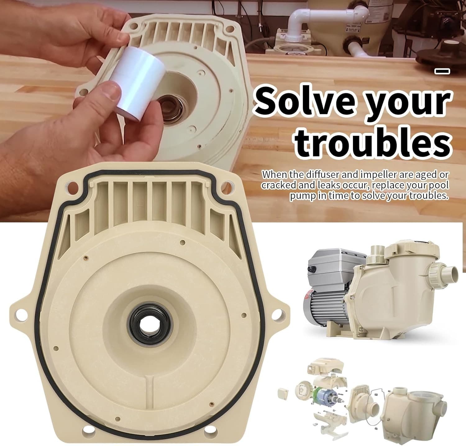 25357-300-000 074564 Seal Plate Fits for Whisperflo and Intelliflo Pool Pump 074 - Thumbnail 4