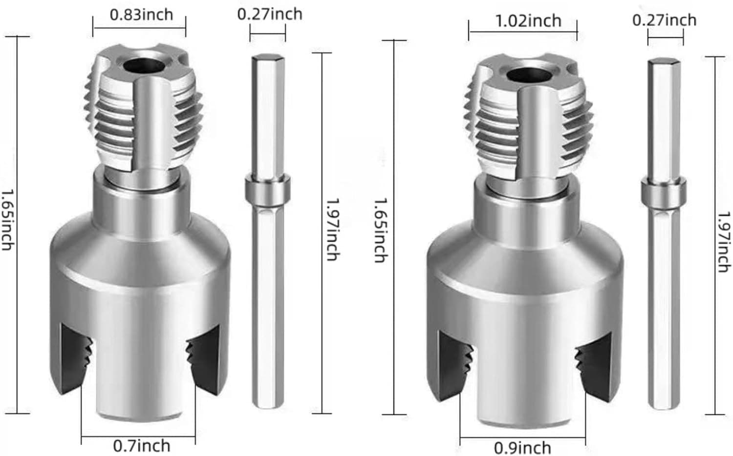 Integrated Pipe Threading Tool, 1/2“ And 3/4” Drill Compatible Dual-Function Pvc - Thumbnail 2