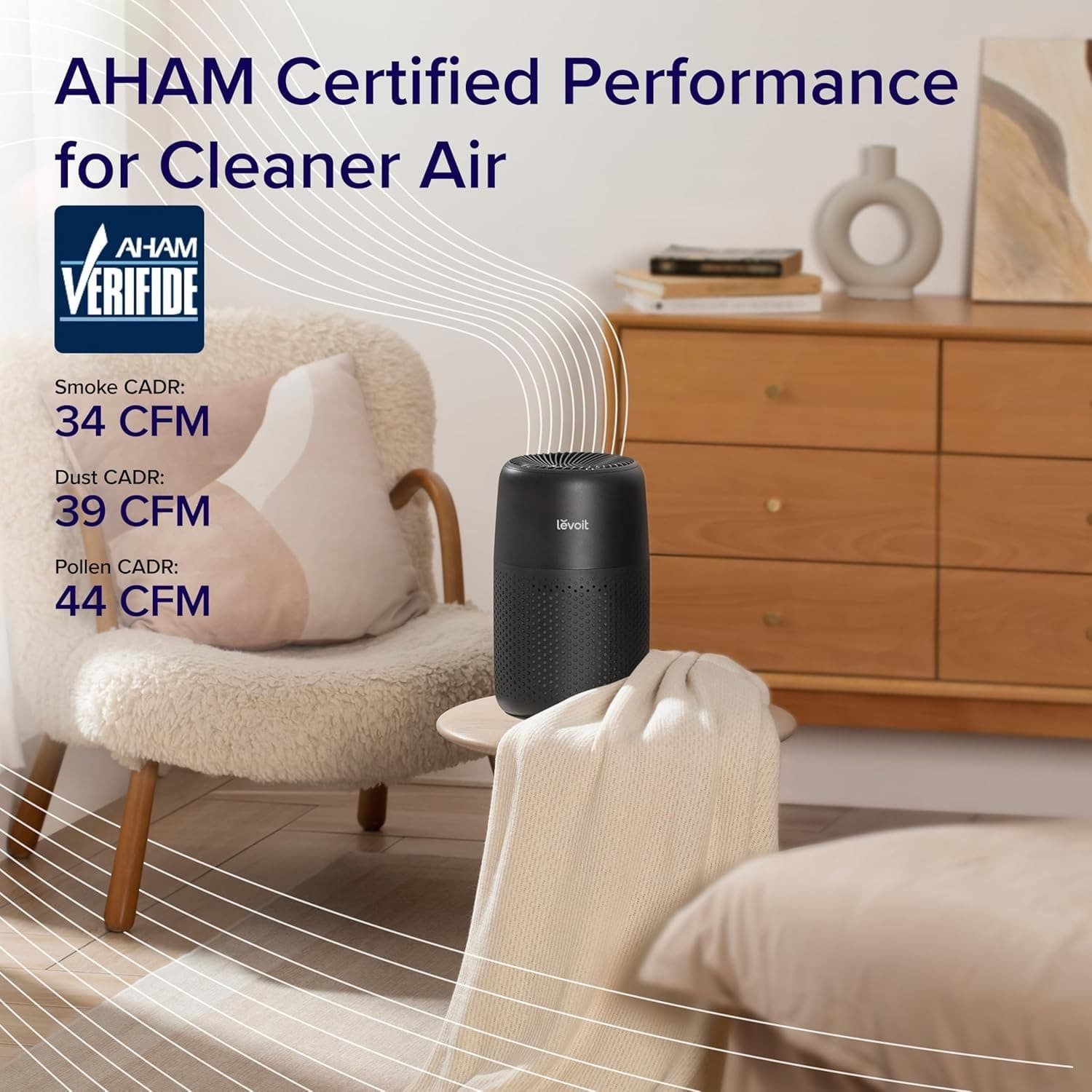 LEVOIT Air Purifiers for Bedroom Home Dorm, AHAM VERIFIDE, 3-in-1 Filter Cleaner - Thumbnail 4