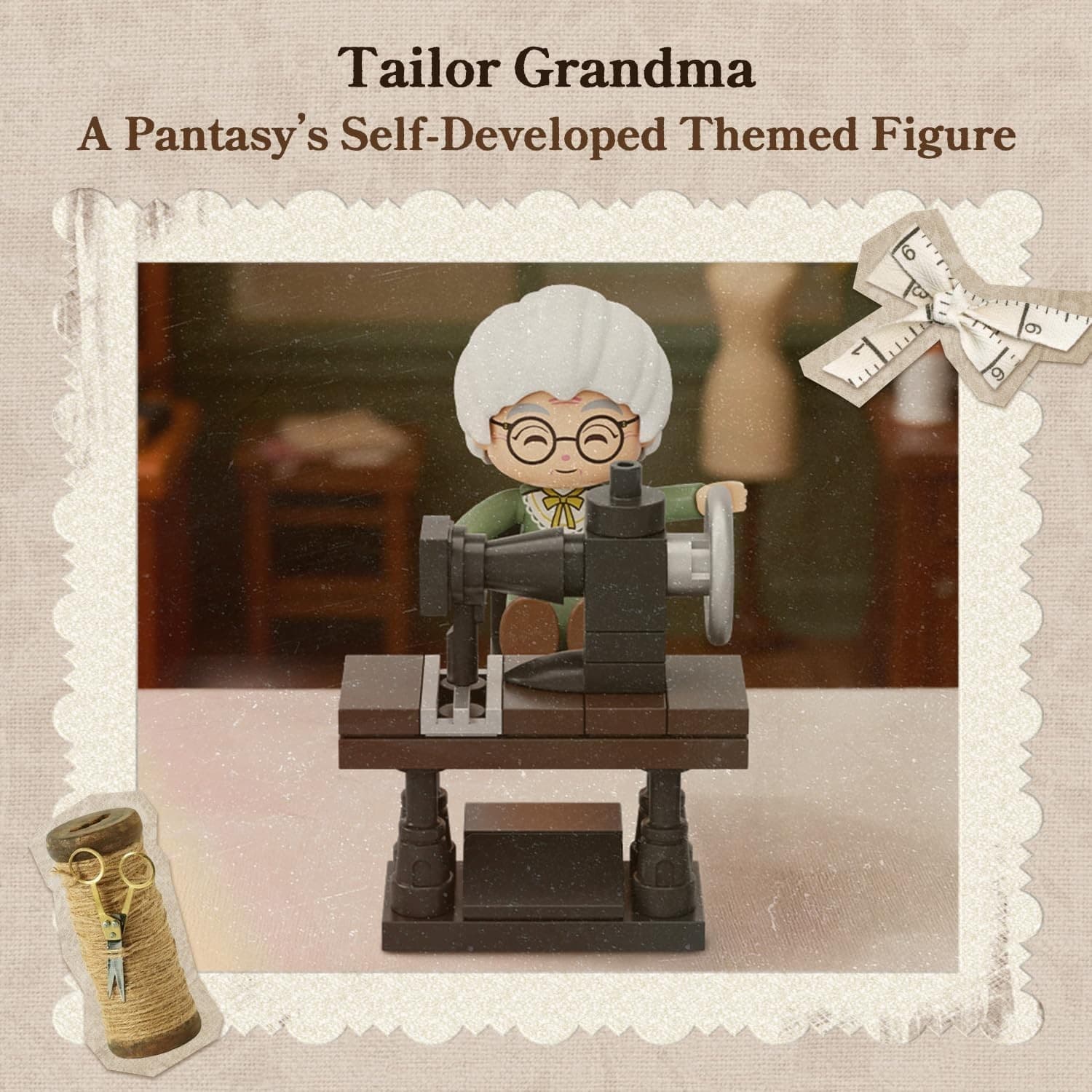PANTASY Retro Building Set, Vintage Hand Crank Sewing Machine Brick Model, Colle - Thumbnail 7