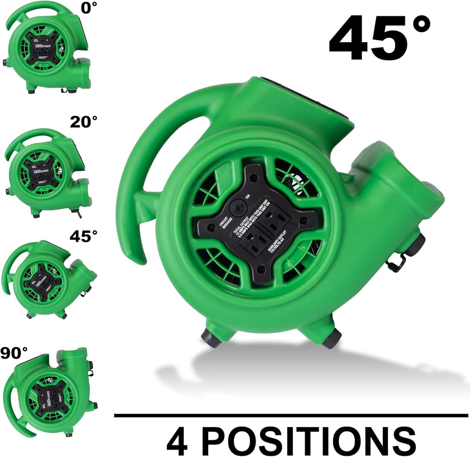 XPOWER P-230AT Mini Mighty 1/4 HP 925 CFM Centrifugal Air Mover, Carpet Dryer, - Thumbnail 14
