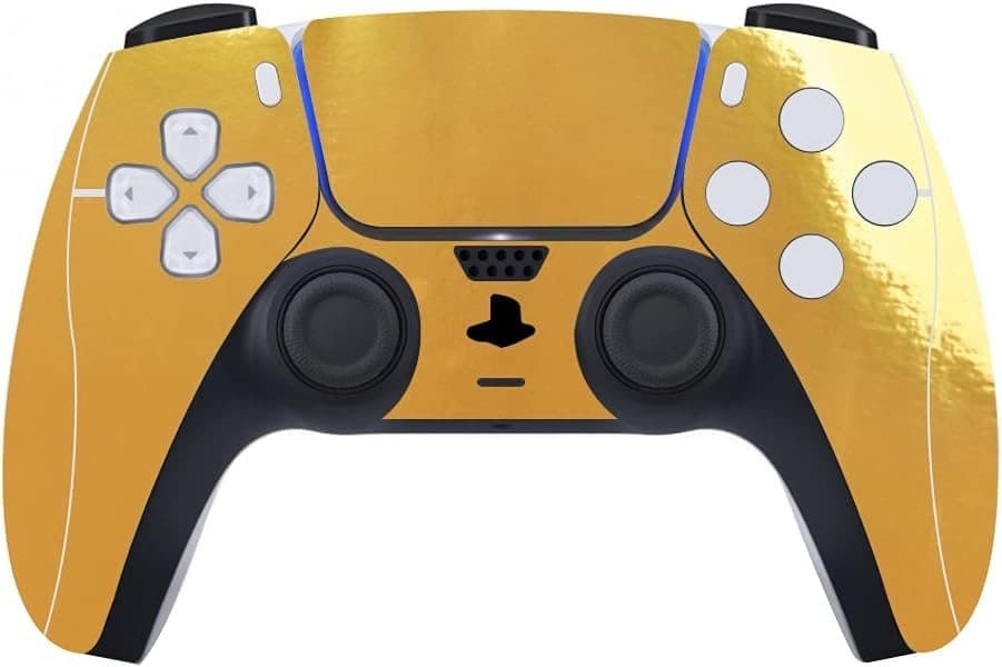 PlayVital Chrome Gold Glossy Full Set Skin Decal for ps5 Console Disc Edition, S - Thumbnail 3