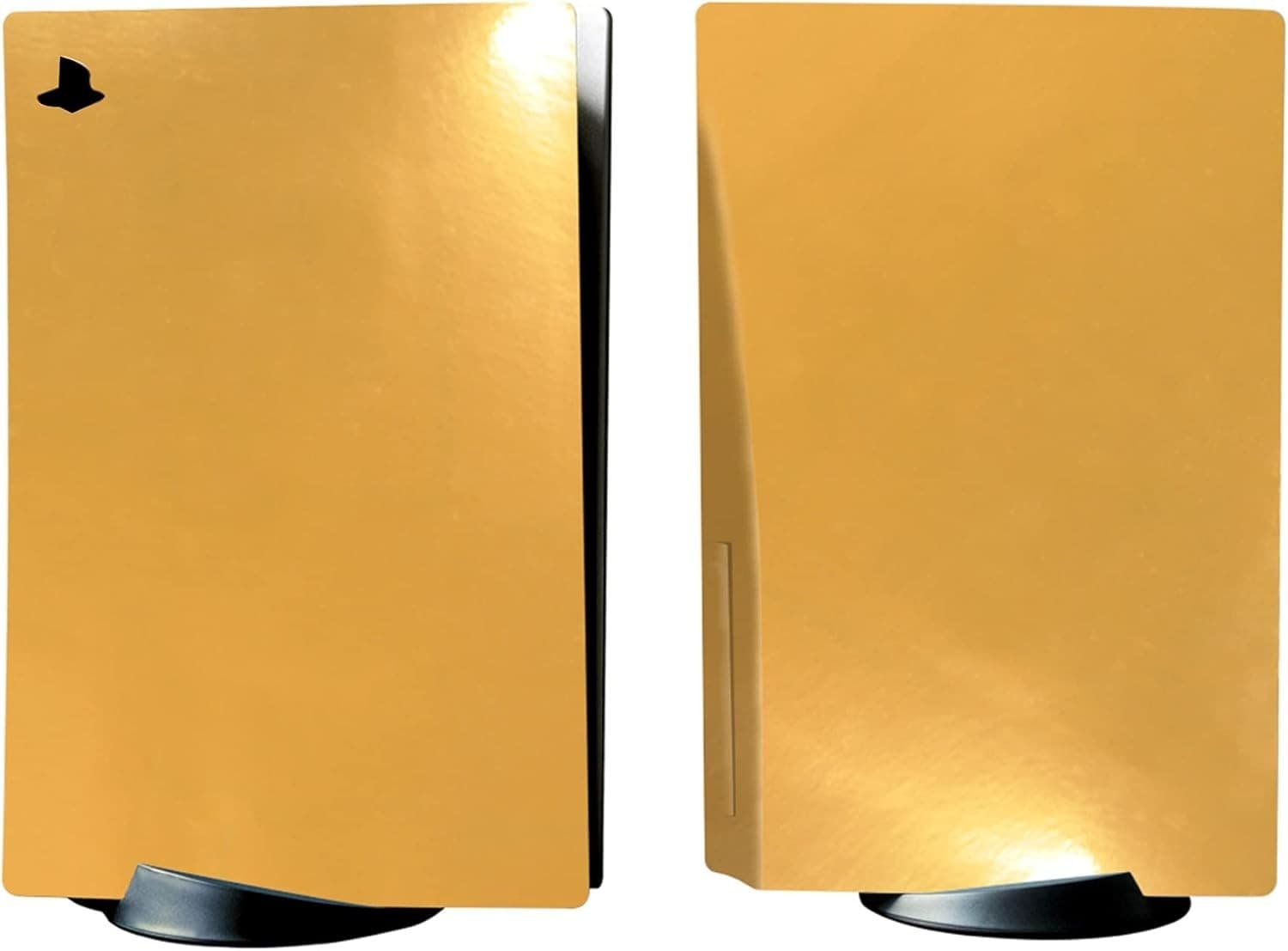 PlayVital Chrome Gold Glossy Full Set Skin Decal for ps5 Console Disc Edition, S - Thumbnail 8
