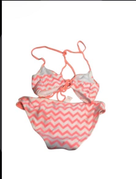 Chevron Bikini Set with Strappy Sides and Halter Top - Thumbnail 2