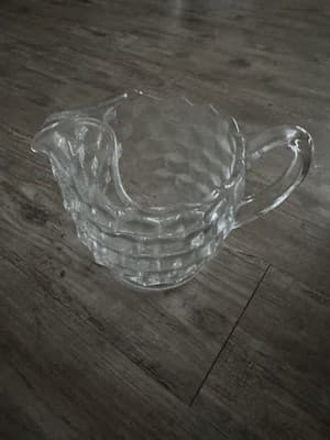 Vintage FOSTORIA AMERICAN Clear Glass 6 1/2" Squatty Pitcher w/ Ice Lip EUC! - Thumbnail 6