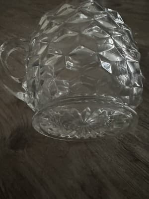 Vintage FOSTORIA AMERICAN Clear Glass 6 1/2" Squatty Pitcher w/ Ice Lip EUC! - Thumbnail 3