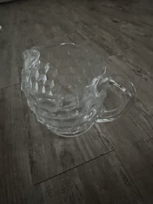 Vintage FOSTORIA AMERICAN Clear Glass 6 1/2" Squatty Pitcher w/ Ice Lip EUC! - Thumbnail 4