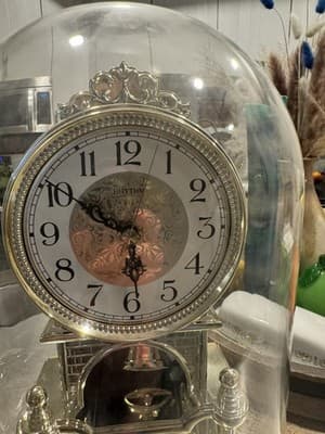 Vintage Japan Glass Dome Rhythm Quarts Anniversary Clock With Dancing Couples - Thumbnail 5