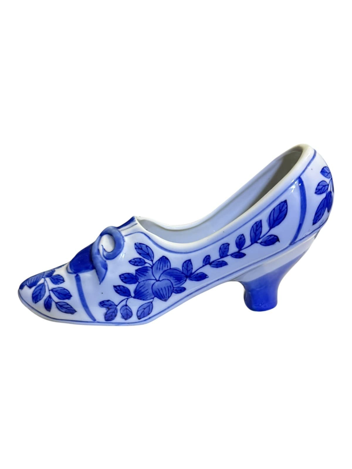 Vintage Seymour Mann China Blue Fine Porcelain Heeled Shoe Planter