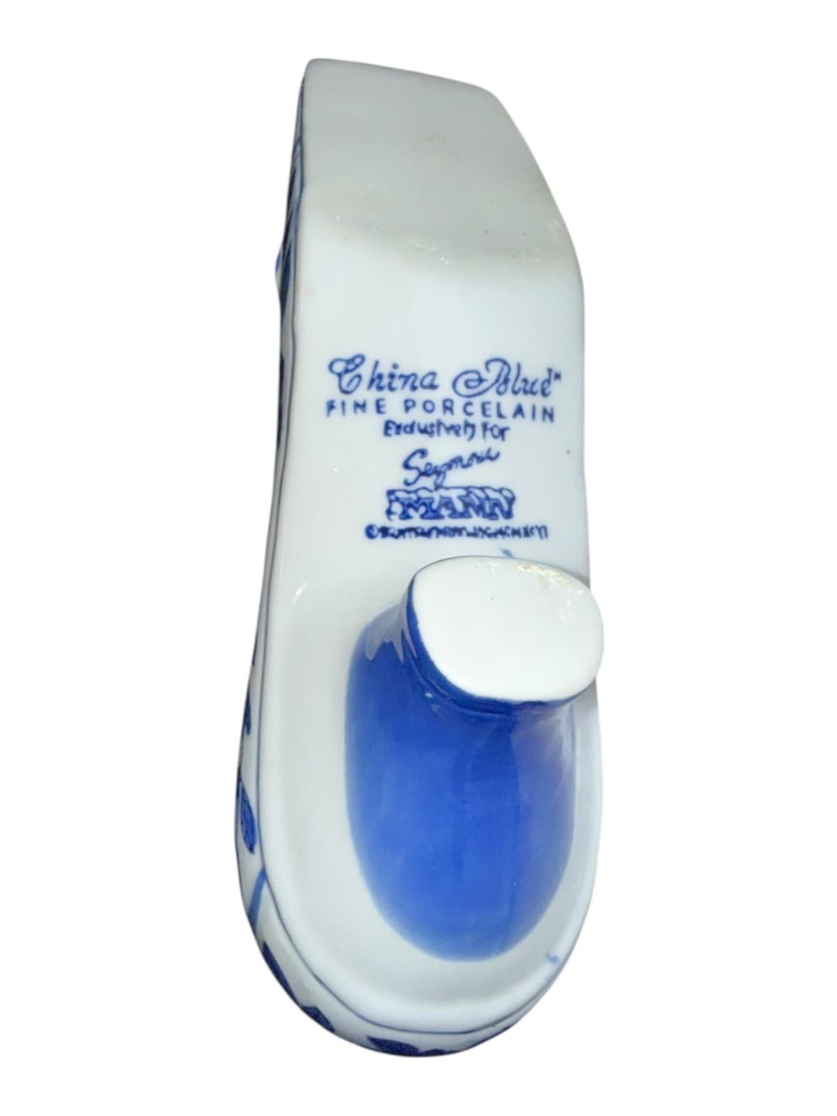 Vintage Seymour Mann China Blue Fine Porcelain Heeled Shoe Planter - Thumbnail 6