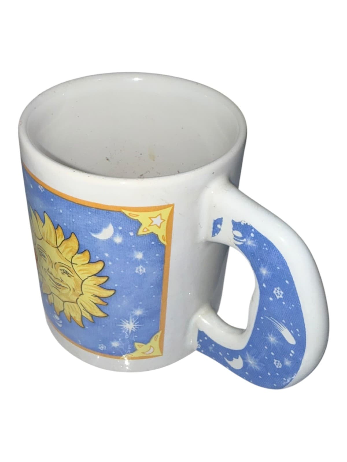 Vintage Celestial Sun Face Mug - Gold Star Moon Planet Galaxy Ceramic - Thumbnail 5