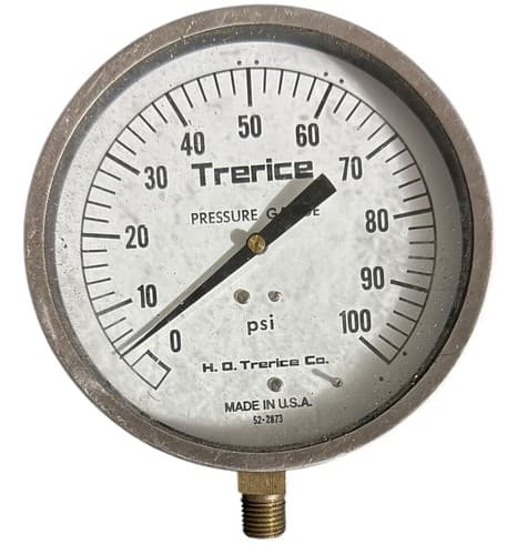 TRERICE 52-2873 10-100 PSI PRESSURE GAUGE 4-1/2" FACE