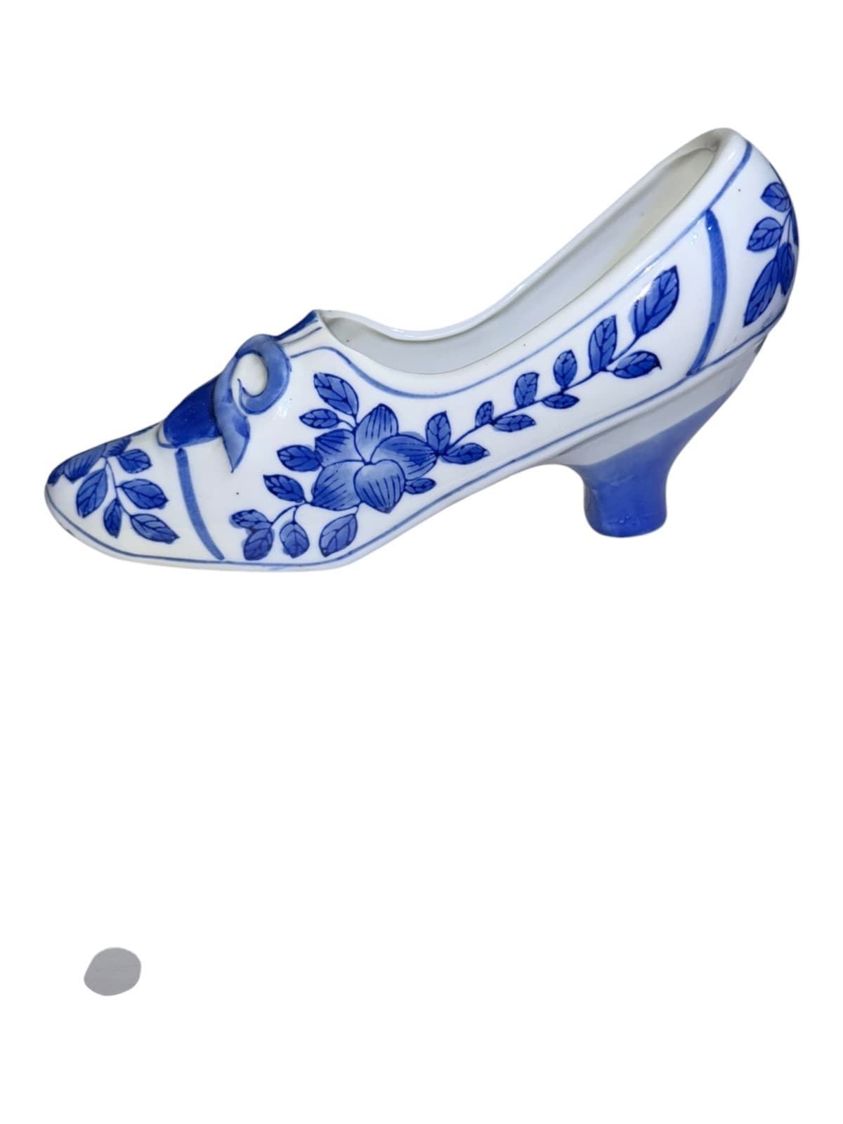 Vintage Seymour Mann China Blue Fine Porcelain Heeled Shoe Planter - Thumbnail 2