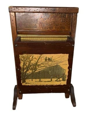 Vintage National #801 Brass King Top Notch Washboard w/ Chicken Print