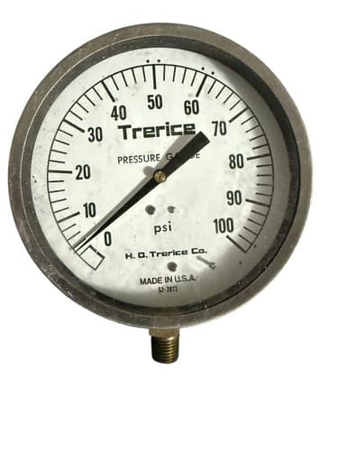 TRERICE 52-2873 10-100 PSI PRESSURE GAUGE 4-1/2" FACE - Thumbnail 3