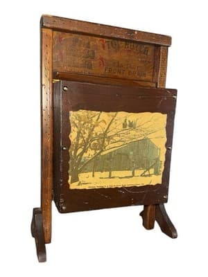Vintage National #801 Brass King Top Notch Washboard w/ Chicken Print - Thumbnail 2